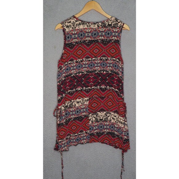 Umgee Mini Dress Large Multicolor Sleeveless Colorful Boho Geometric Pullover - Picture 3 of 10